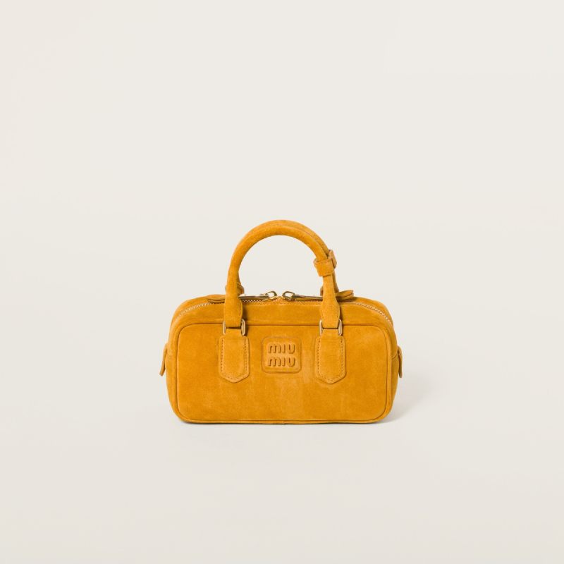 MIU MIU Arcadie padded suede top-handle bag