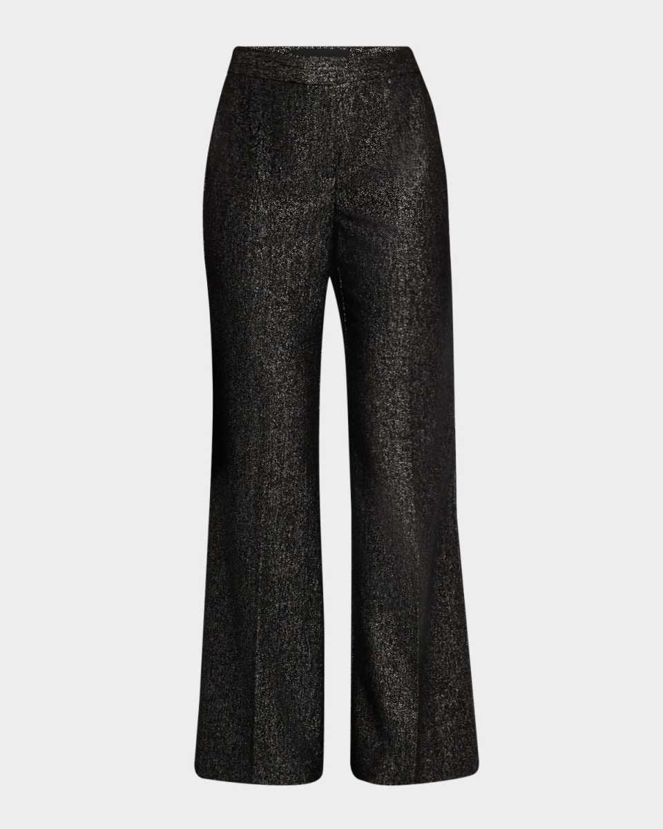 Misha Metallic Flare-Leg Pants