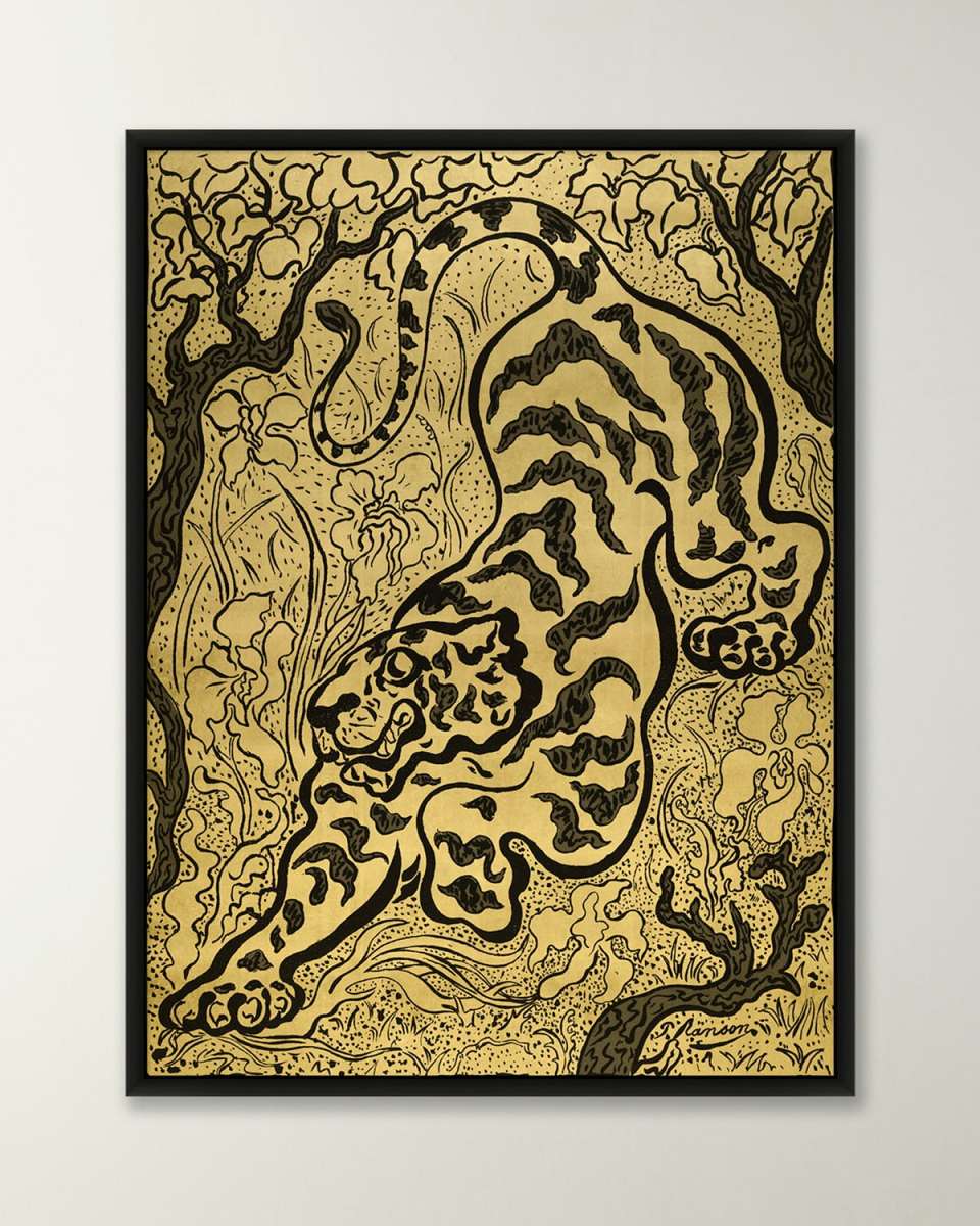 "Tiger in the Jungle" Framed Giclee