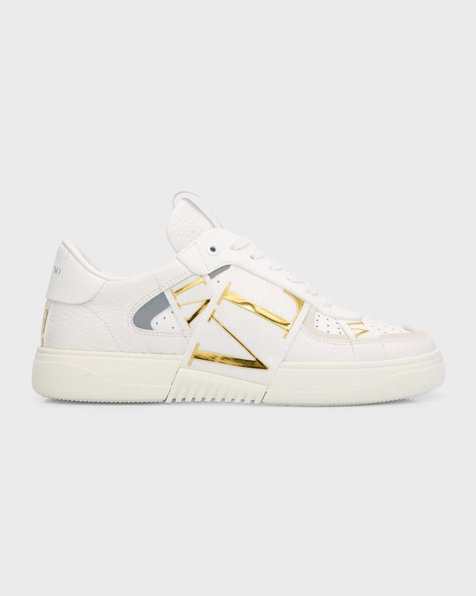 VL7N Metallic Web Logo Low-Top Sneakers