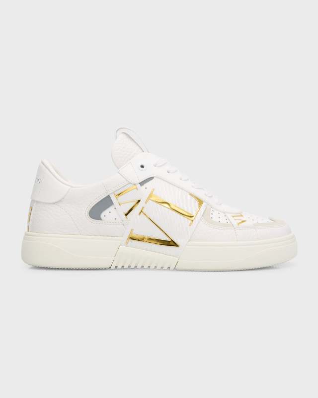 VL7N Metallic Web Logo Low-Top Sneakers