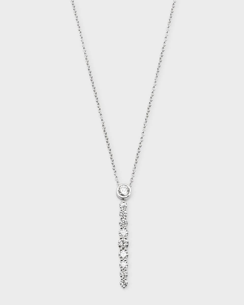 18K White Gold Diamond Drop Pendant, 0.80tcw