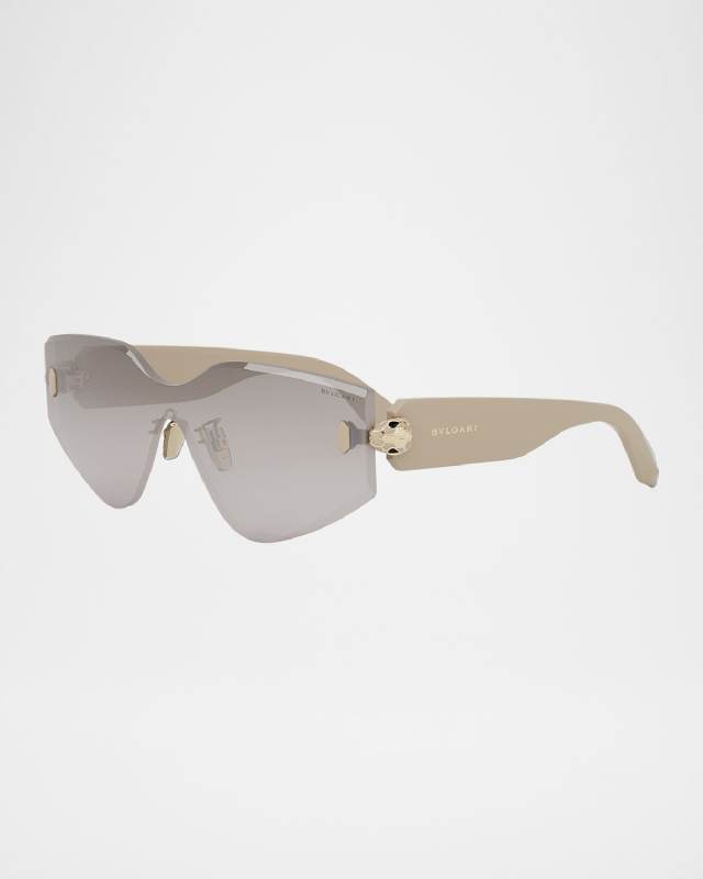 Serpenti Rimless Metal & Nylon Shield Sunglasses