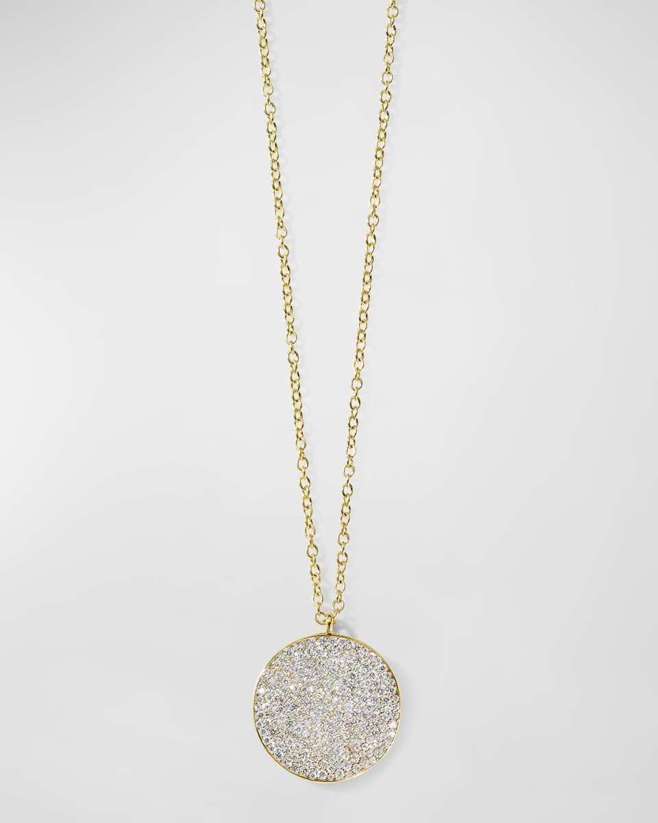 Large Flower Pendant Necklace in 18K Gold With Diamonds