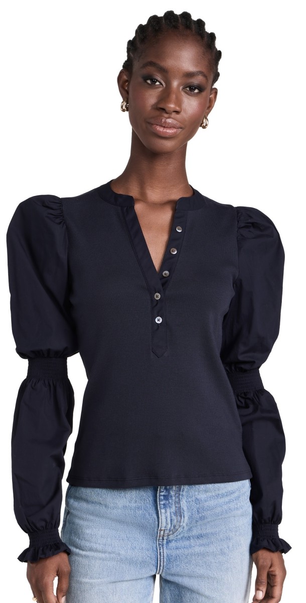 Veronica Beard Jean Effy Top Navy