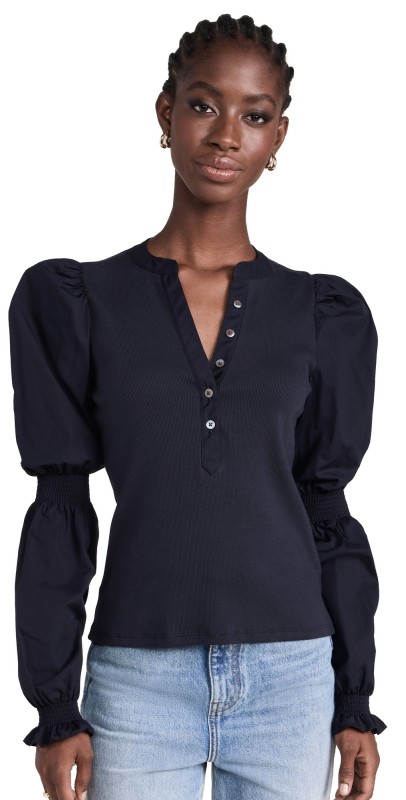 Veronica Beard Jean Effy Top Navy