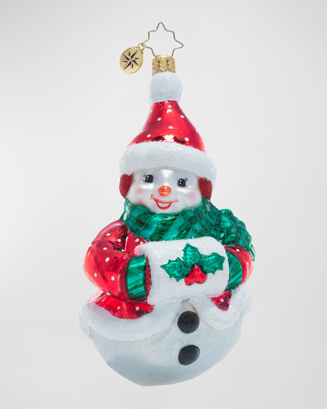 Holly Jolly Snowman Ornament
