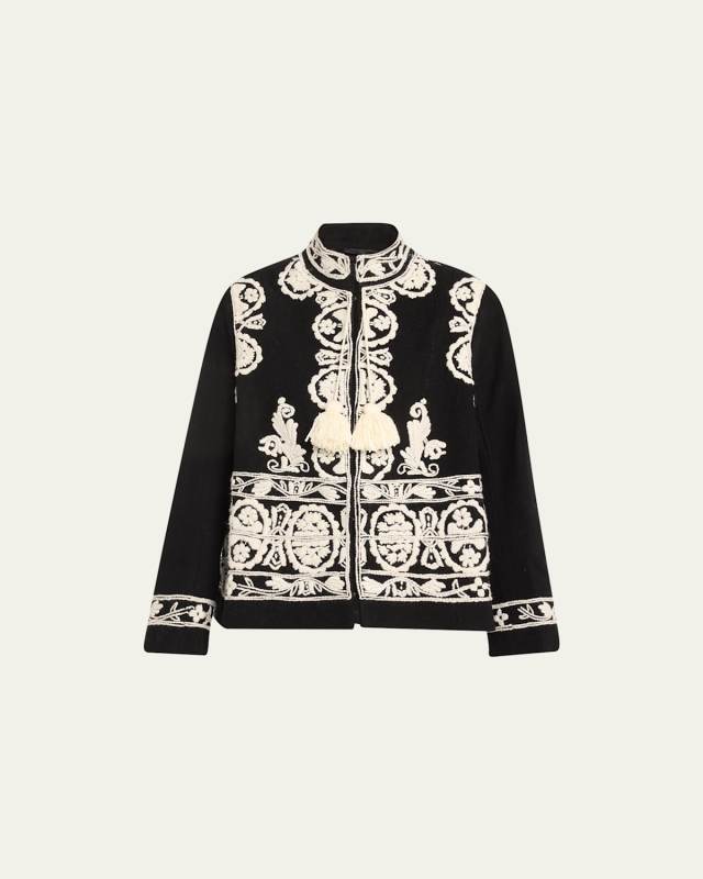 Estate Tassel Embroidered Wool Jacket