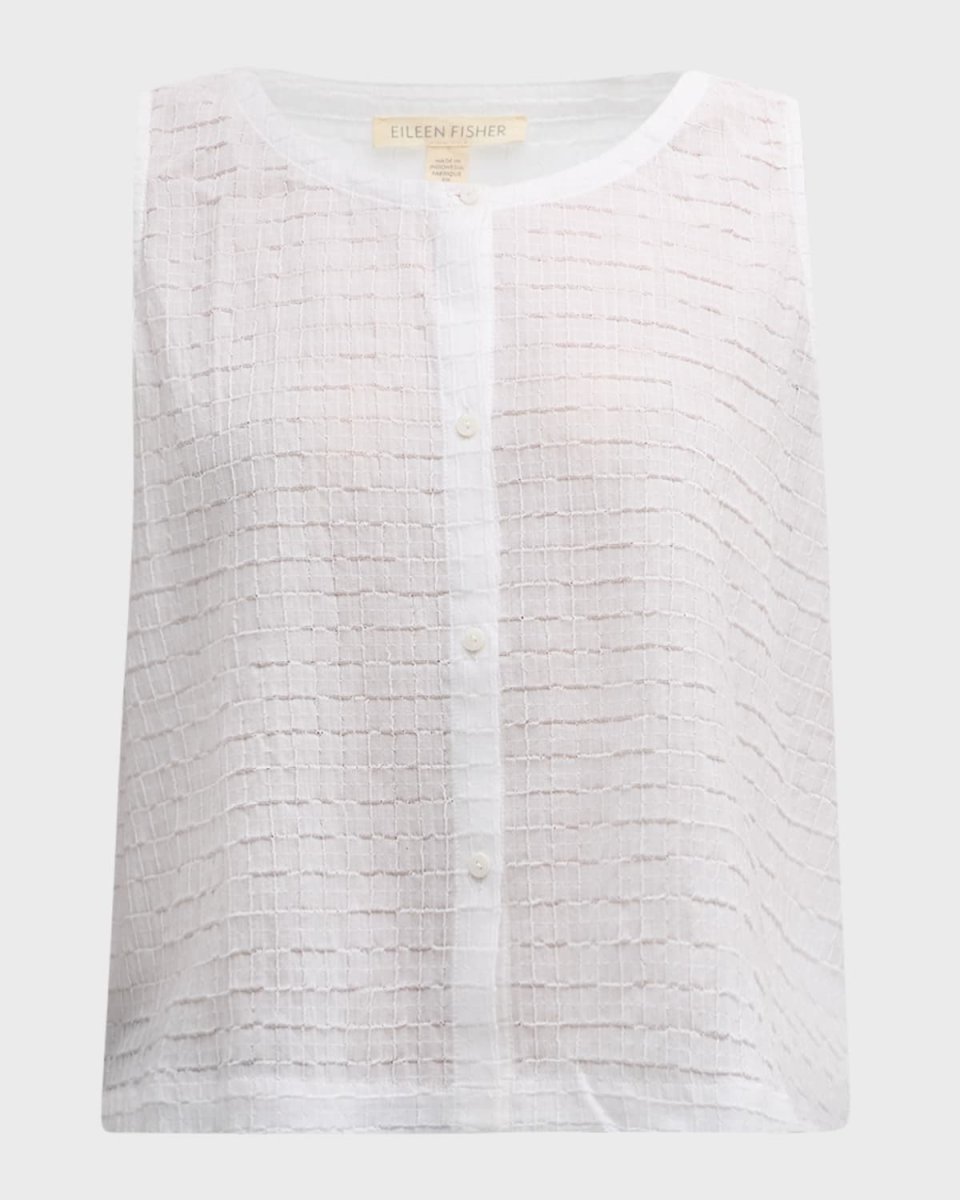 Grid Organic Cotton Voile Boxy Shirt