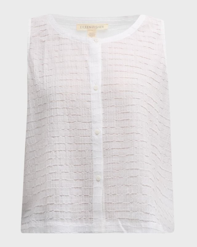 Grid Organic Cotton Voile Boxy Shirt
