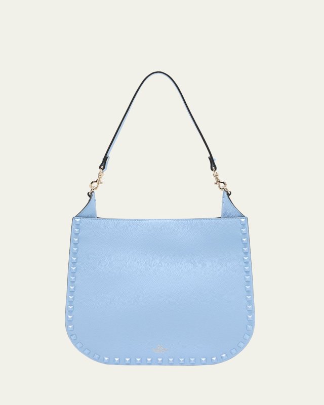 Small Rockstud Leather Hobo Bag