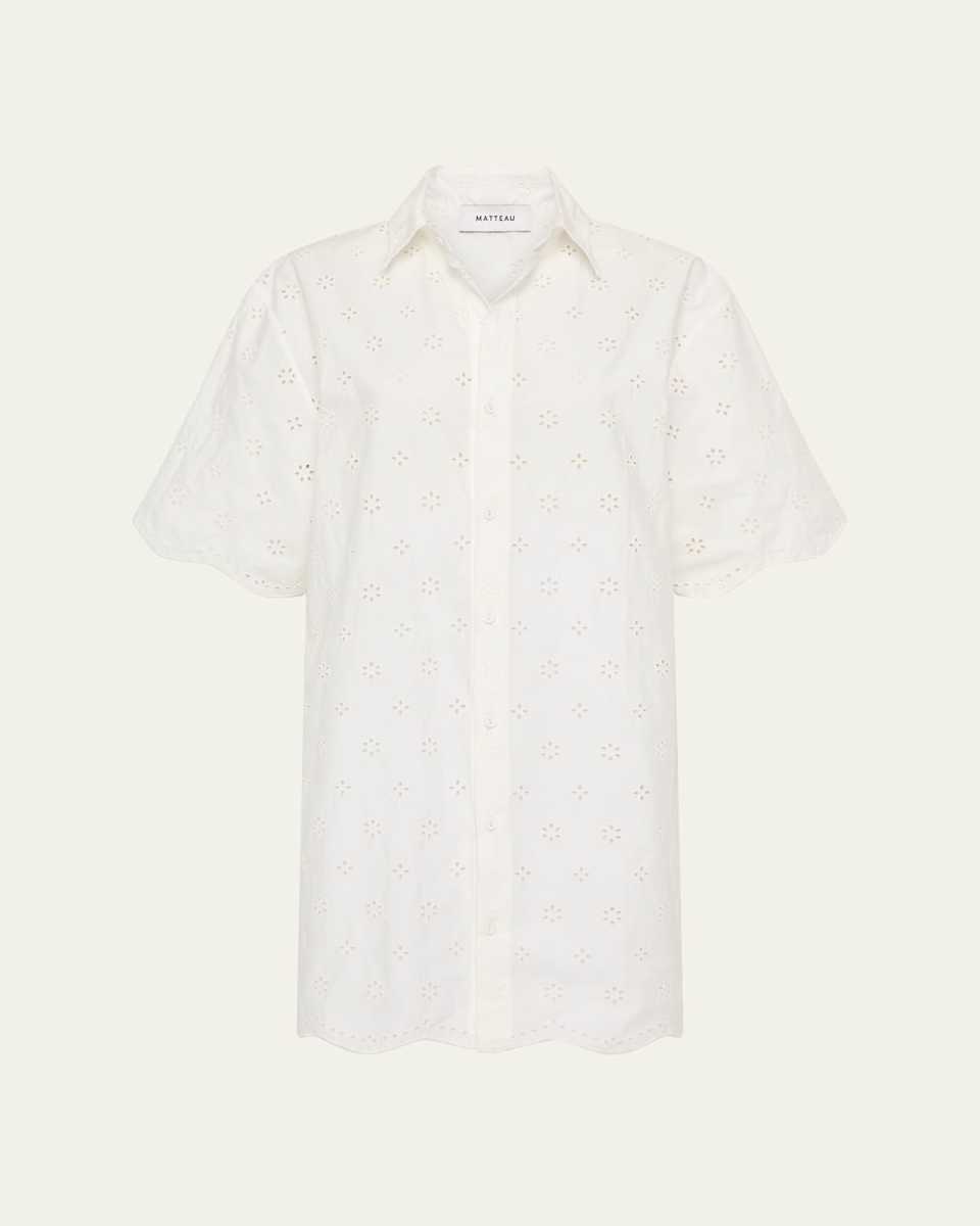 Broderie Mini Shirtdress