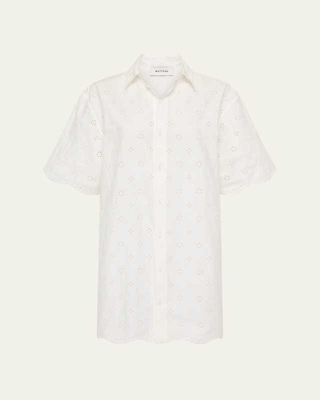 Broderie Mini Shirtdress