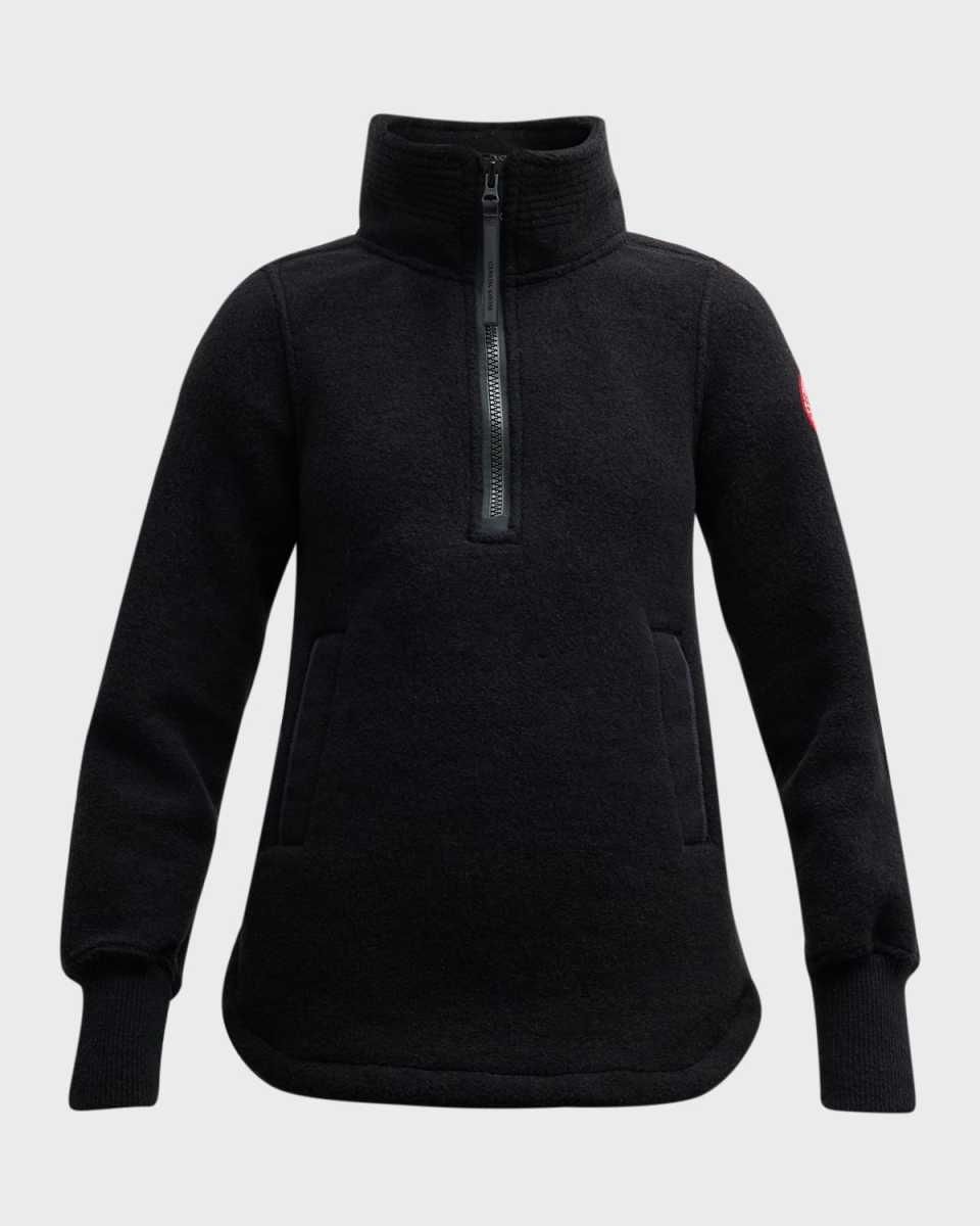 Severn Half-Zip Fleece Sweater with Logo Detail
