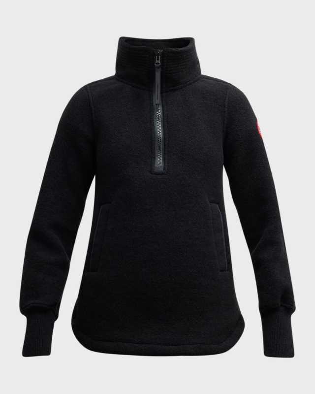 Severn Half-Zip Fleece Sweater with Logo Detail