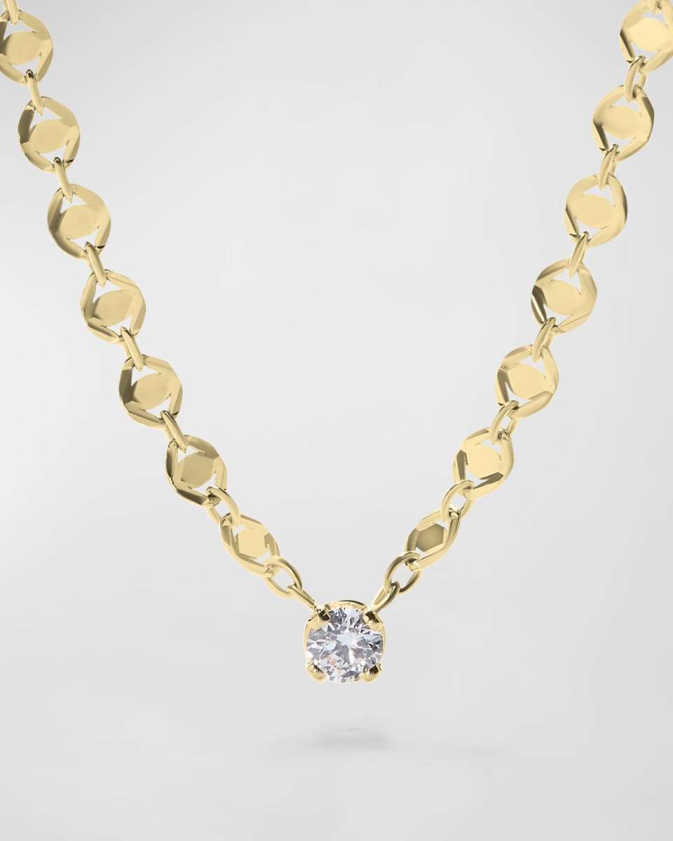 14K Yellow Gold Station Diamond Necklace