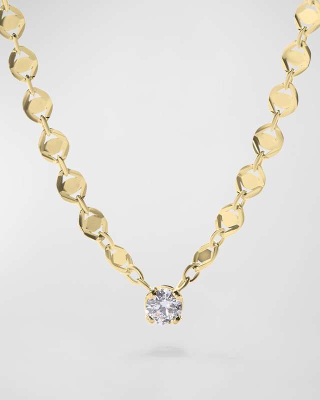 14K Yellow Gold Station Diamond Necklace