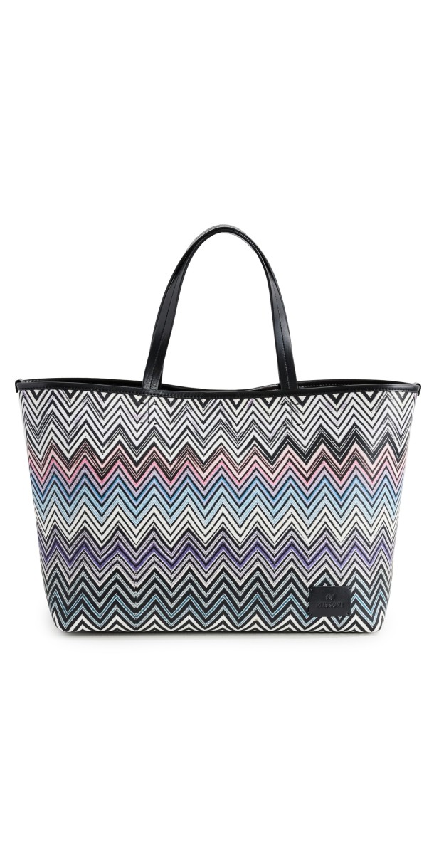 Missoni Small Shopping Tote Multicolor And Nero
