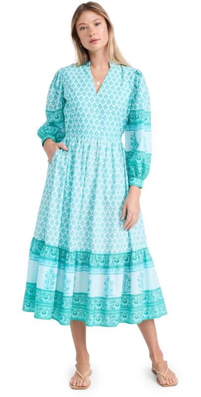 Charina Sarte Loulou Midi Dress Aqua