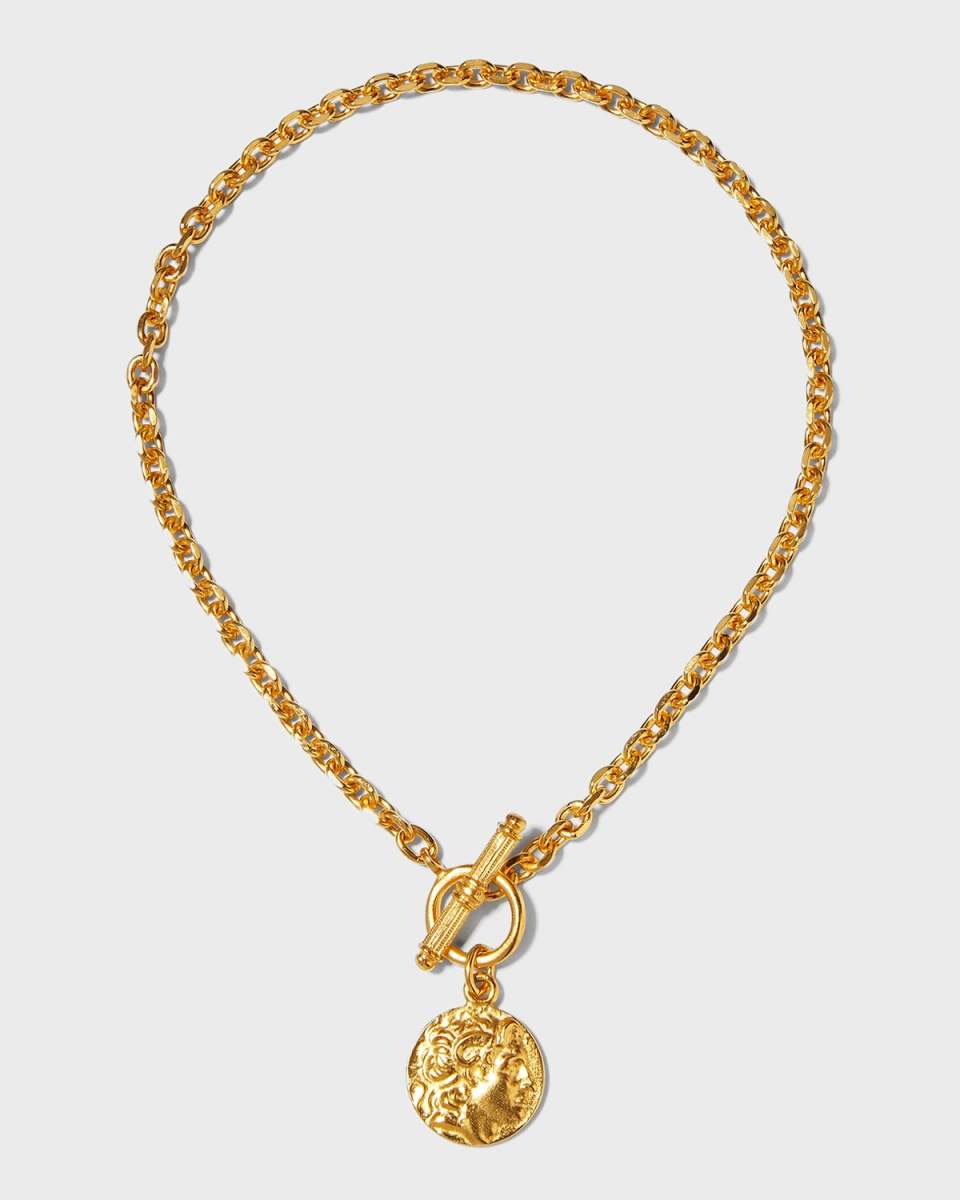 Gold Coin Toggle Necklace