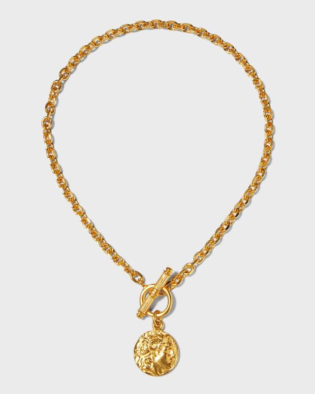 Gold Coin Toggle Necklace