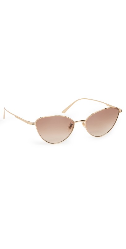 Oliver Peoples Eyewear x Khaite Metal Cat Eye Sunglasses Brown/Gold
