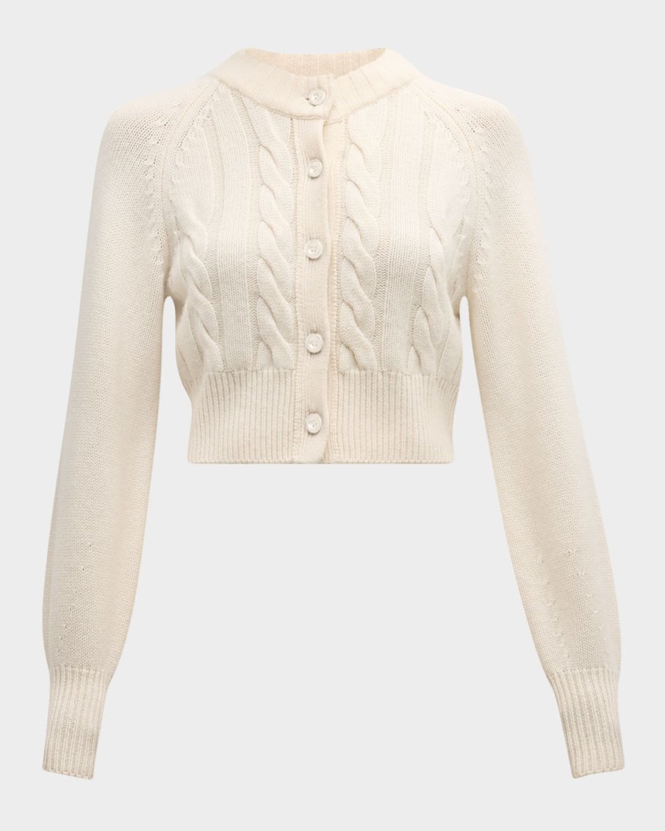 Rita Cropped Wool and Cashmere Cable-Knit Cardigan