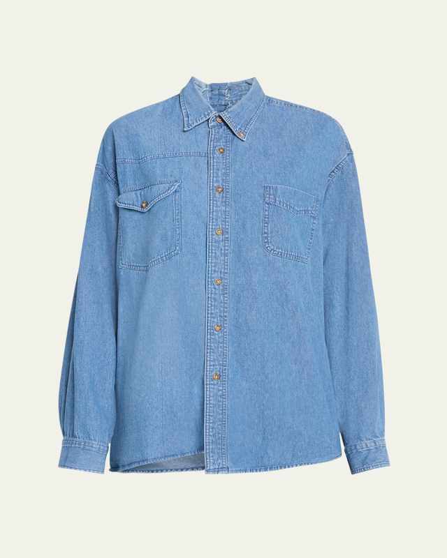 Asymmetric Denim Shirt