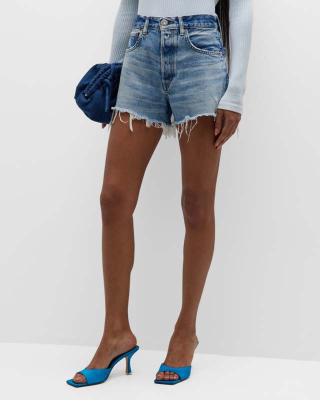 Fairlawn Frayed Denim Shorts