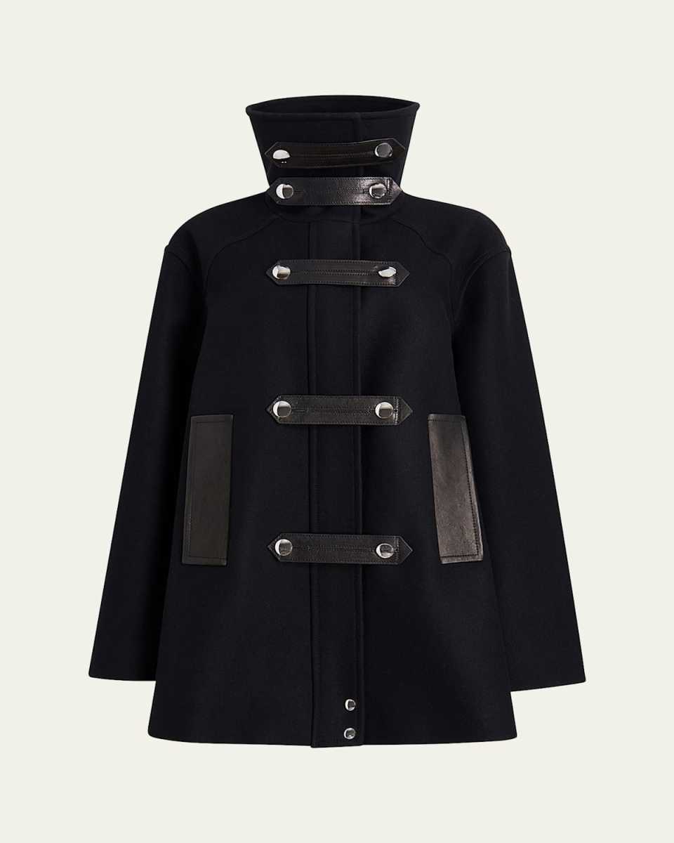 Melbow High-Neck Wool Coat