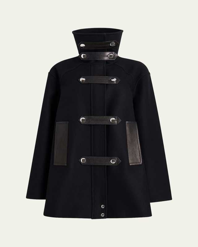 Melbow High-Neck Wool Coat