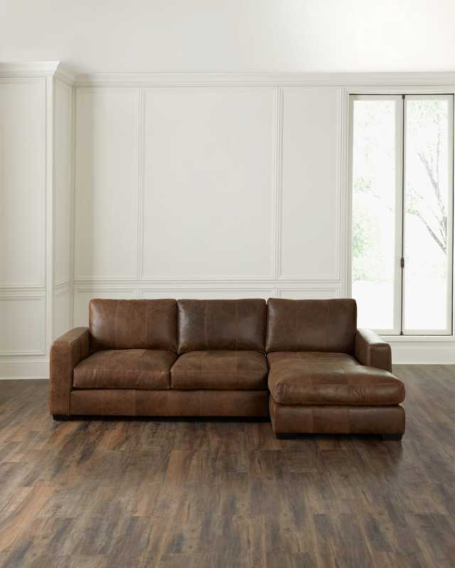 Dawkins Right Chaise Leather Sectional