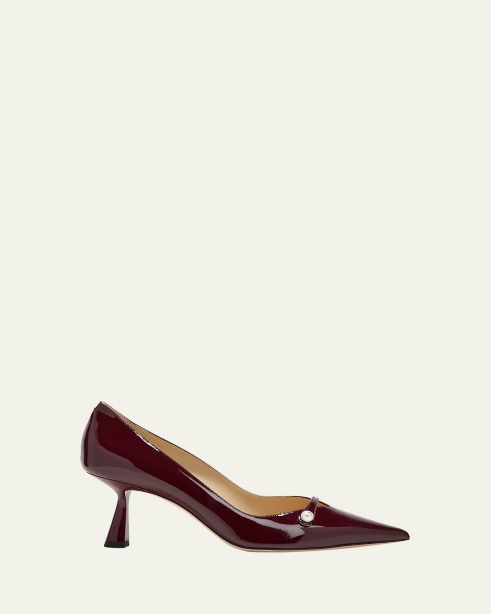 Rosalia Patent Pearly-Strap Pumps
