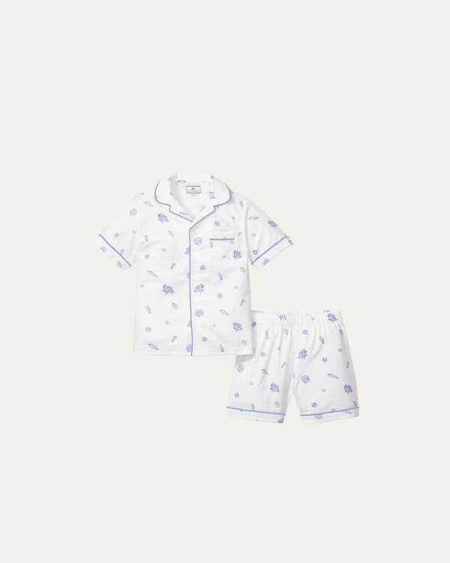 Girl's Suffolk Seashells 2-Piece Pajama Set, Size 6M-14