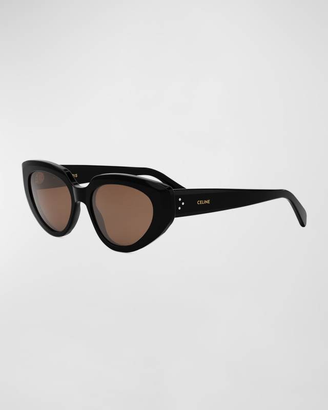 Bold 3 Dots Acetate Cat-Eye Sunglasses