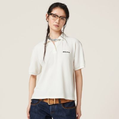 MIU MIU Cotton piqué polo shirt