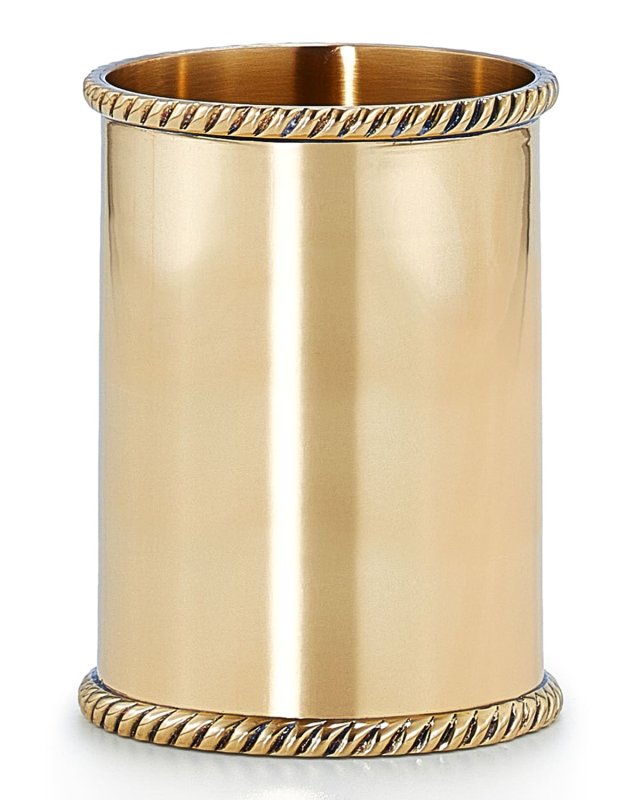 Corda Polished Brass Brush Holder