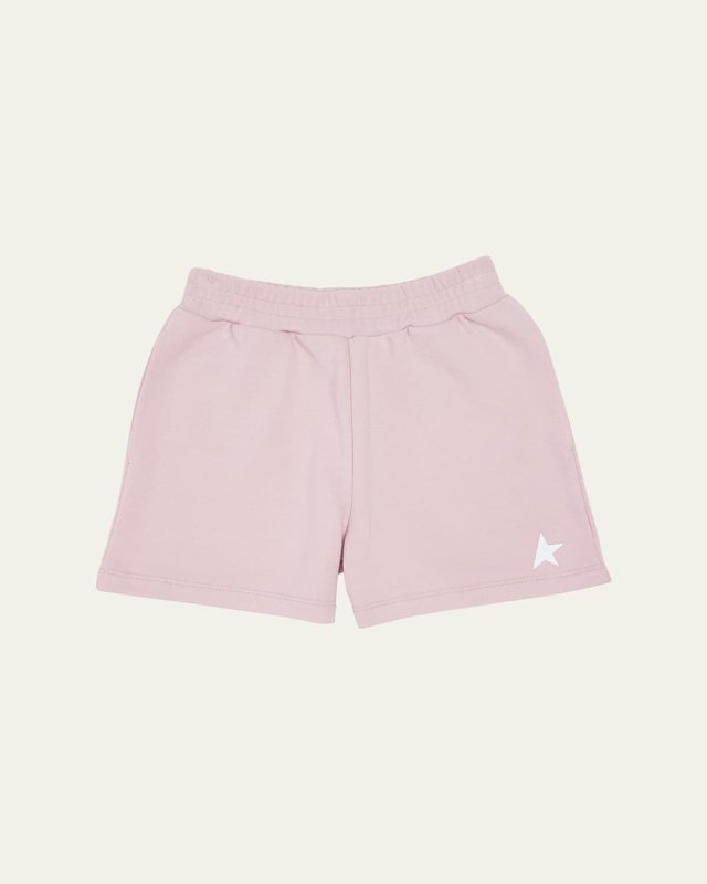 Girl's Star-Printed Fleece Shorts, Size