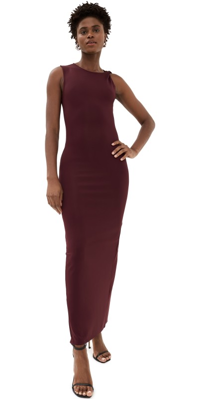 Good American Scuba Twist Tank Maxi Dress OxBlood002