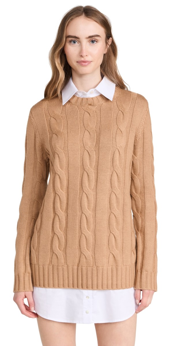 STAUD Aldrin Dress Camel/White
