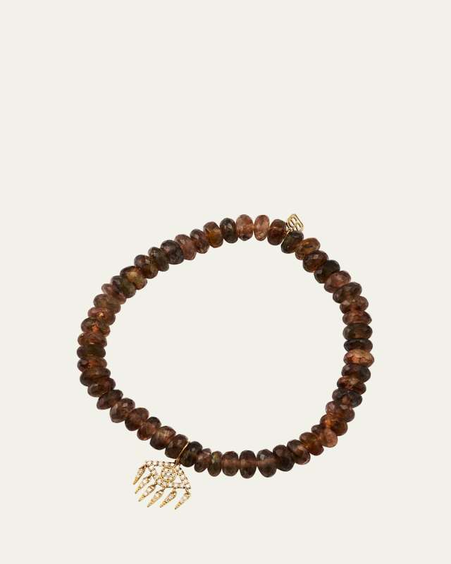 Diamond Evil Eye Fringe Charm & Andalusite Bead Bracelet