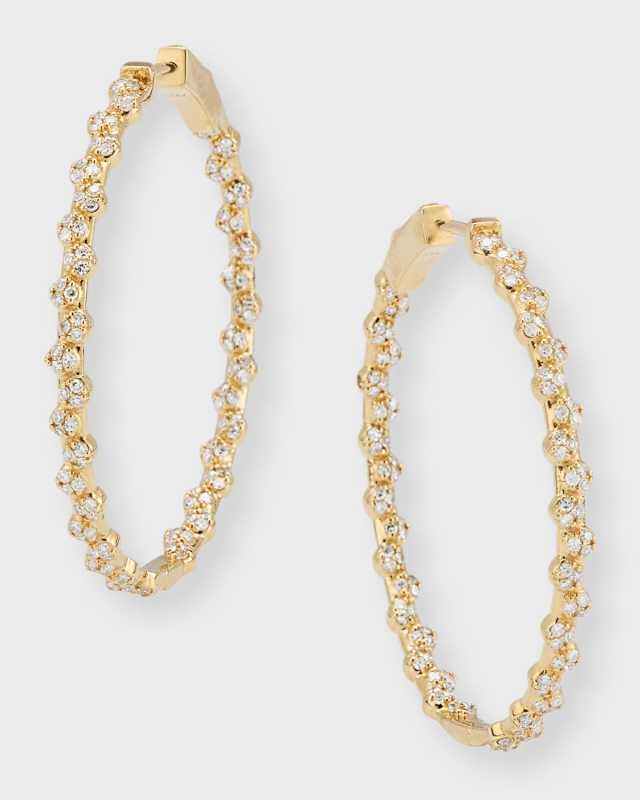 Zuki Diamond Couture Lock Hoop Earrings