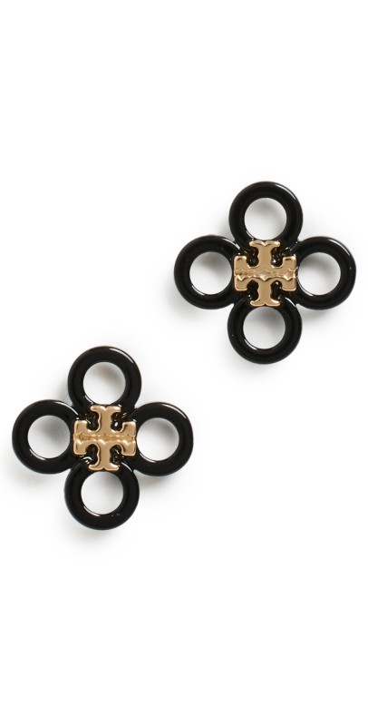 Tory Burch Small Kira Clover Studs Tory Gold/Black
