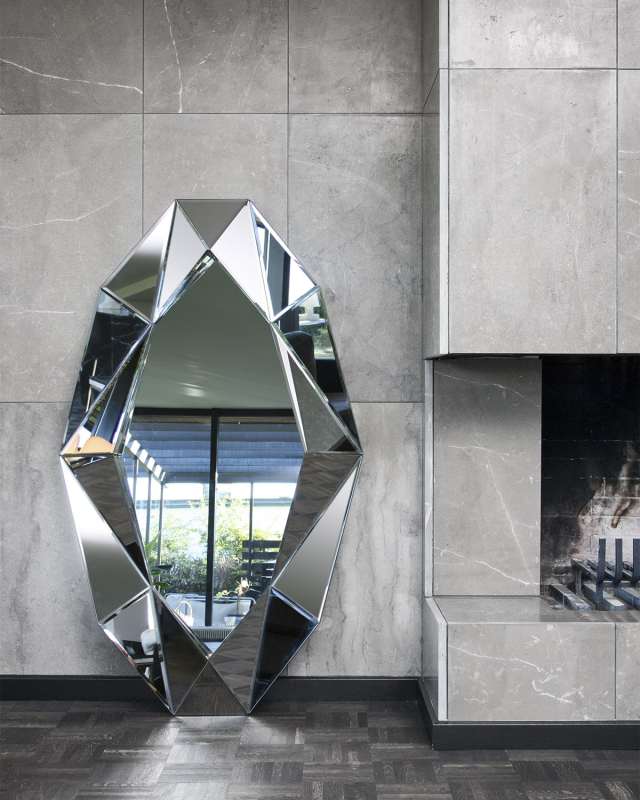 XL Silver Diamond Wall Mirror