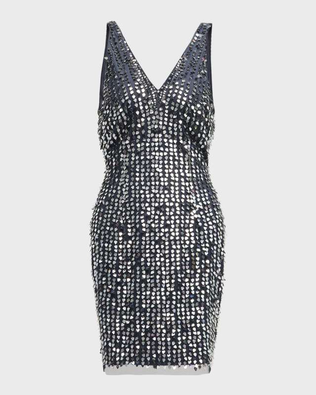Bead and Sequin Bodycon Mini Dress