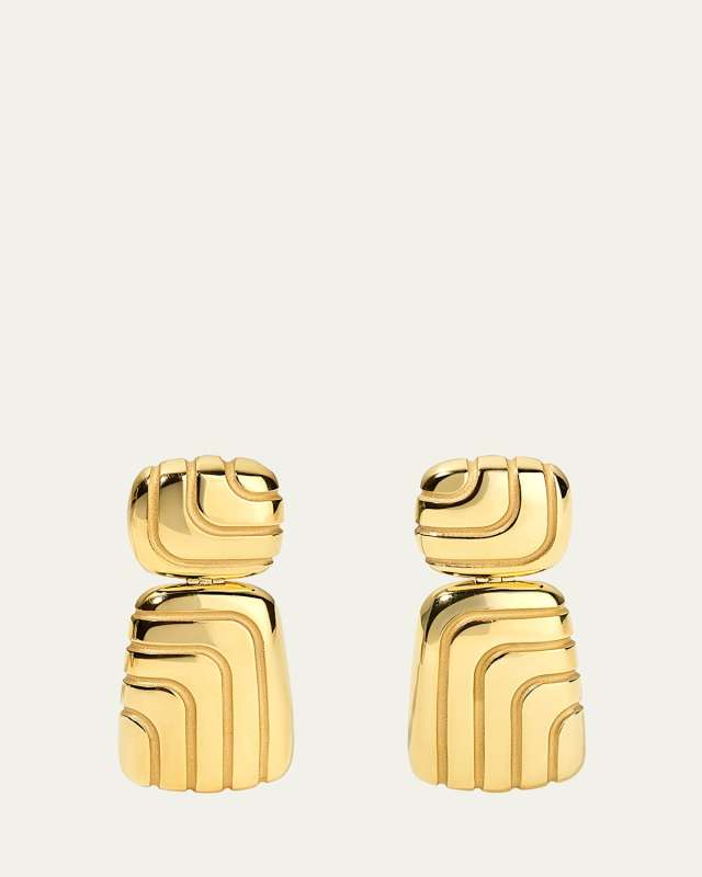 18K Yellow Gold Labyrinth Earrings