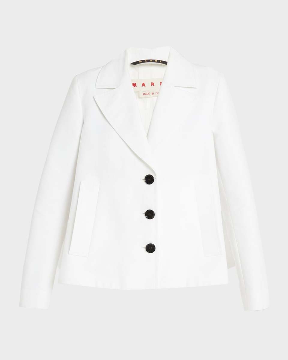 Short Trench Coat with Inverted Pleat