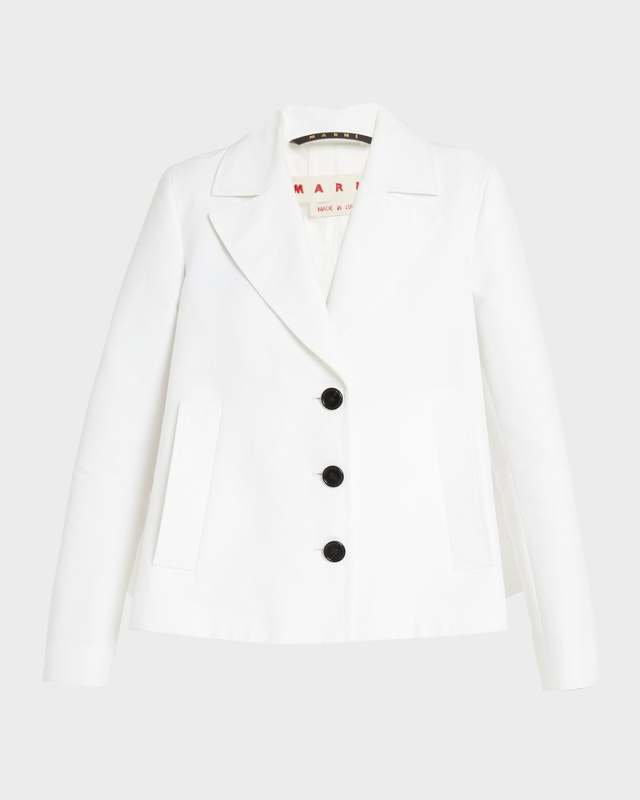 Short Trench Coat with Inverted Pleat