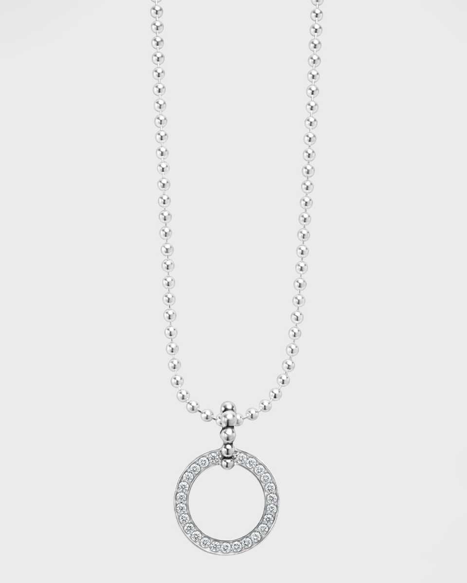 Caviar Spark Diamond Large Circle Pendant Necklace