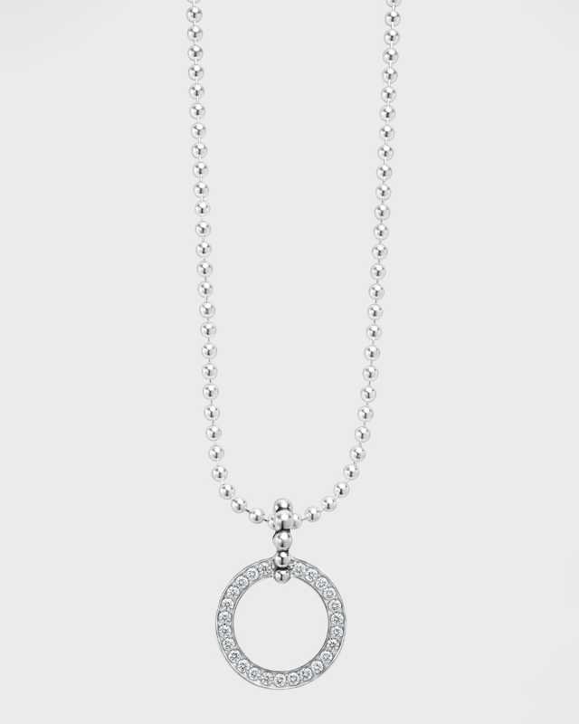Caviar Spark Diamond Large Circle Pendant Necklace